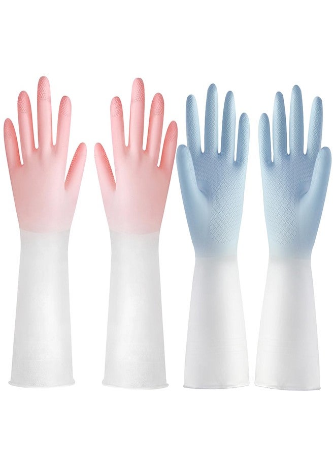 IVICOO Rubber Gloves for Dishwashing,Cleaning Gloves for Women Dish,Dishwashing Gloves Medium Best.Pefect for Woman Men(2 Pairs M). - Image 1